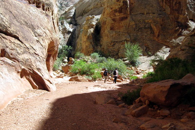 Capitol Reef - walking in the Grand Wash